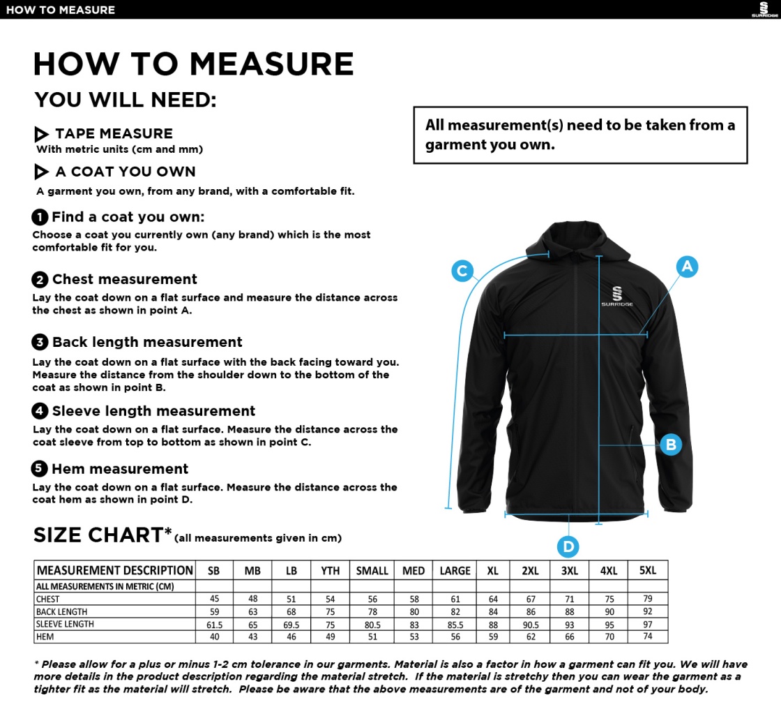 Womens Dual Full Zip Training Jacket : Black - Size Guide